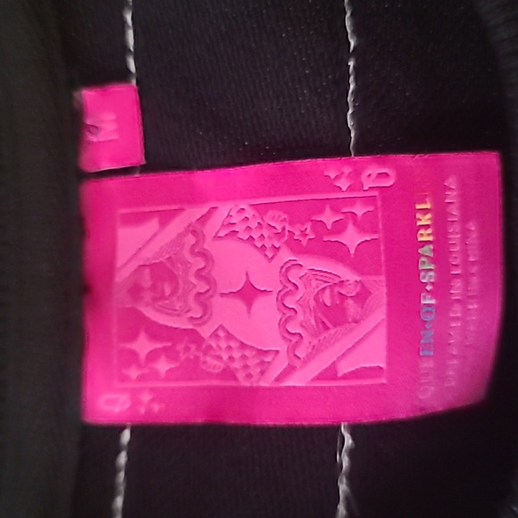 QUEEN OF SPARKLES Black Mini Dress with Rainbow Stripes - Picture 4 of 4